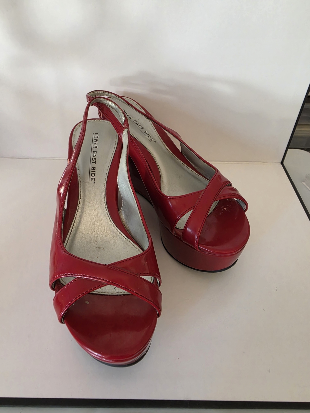 Lower East Side Red Patent Platform Slingback Heels